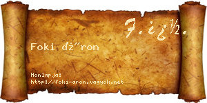 Foki Áron névjegykártya