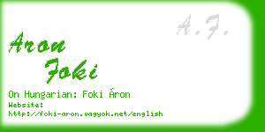 aron foki business card